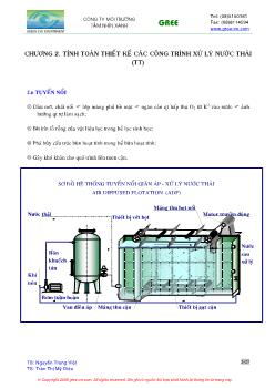 Bài giảng Tính toán thiết kế các công trình xử lý nước thải (tiếp)