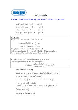 Chuyên đề Lượng giác - Chương 3: Phương trình bậc hai với các hàm số lượng giác