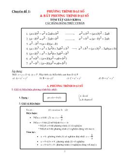 Chuyên đề Phương trình đại số và bất phương trình đại số