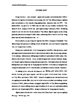 Đề tài Tìm những giải pháp nhằm đẩy nhanh tiến độ giải ngân nguồn vốn hỗ trợ phát triển chính thức (ODA) tại Việt Nam giai đoạn 2001-2005
