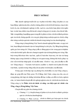Đề tài Vấn đề phân tích tài chính và nâng cao hiệu quả tài chính của Tổng công ty Hàng không Việt Nam
