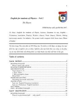 English for students of Physics – Vol 2