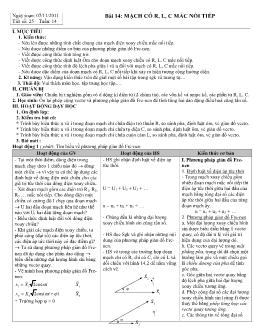 Giáo án Vật lý 12 - Bài 14: Mạch có R, L, C mắc nối tiếp