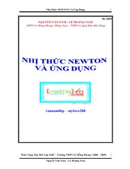 Nhị thức Newton và ứng dụng