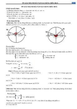 Phương pháp giải nhanh bài tập Dao động điều hòa