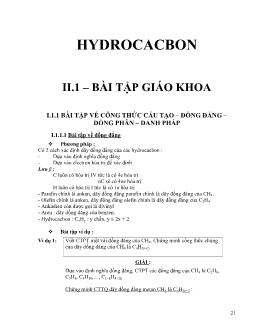 Tổng hợp bài tập về Hydrocacbon