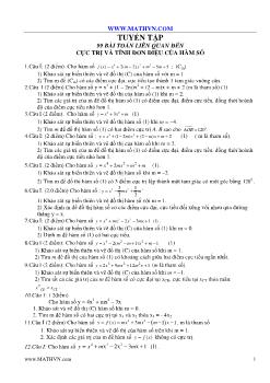 Tuyển tập 99 bài toán liên quan đến Cực trị và tính đơn điệu của hàm số