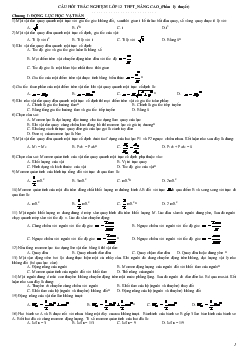 223 câu hỏi trắc nghiệm Vật lý 12 THPT nâng cao (Phần lý thuyết)