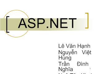 Bài giảng ASP.NET