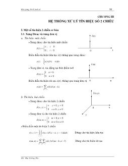 Bài giảng Xử lý ảnh số - Chương 3: Hệ thống xử lý tín hiệu số 2 chiều