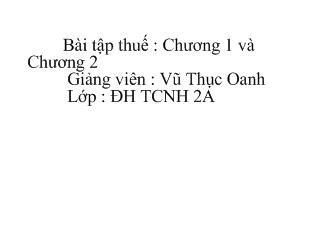 Bài tập Nghiên cứu về thuế