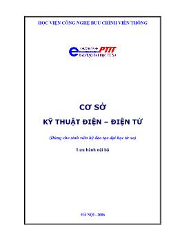 Cơ sở kỹ thuật Điện - Điện tử (Dùng cho sinh viên hệ đào tạo Đại học từ xa)