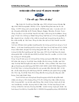 Đề tài Giới thiệu tổng quát về doanh nghiệp xe ford