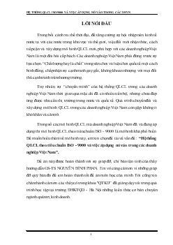 Đề tài Nghiên cứu hệ thống quản lý chất lượng theo tiêu chuẩn ISO - 9000 và việc áp dụng nó vào trong các doanh nghiệp Việt Nam