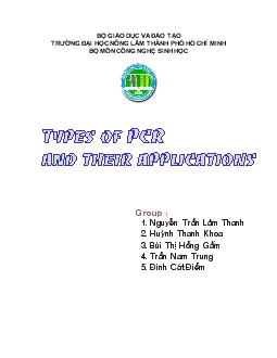 Đề tài Types of PCR and their applications
