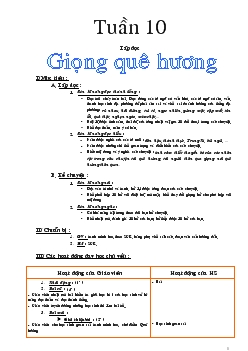 Giáo án lớp 3 môn tập đọc: Giọng quê hương