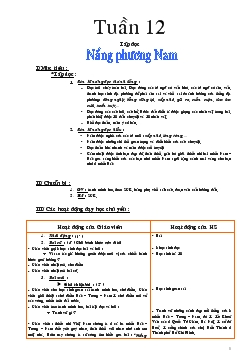 Giáo án lớp 3 môn tập đọc: Nắng phương Nam