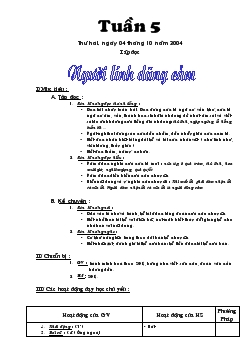 Giáo án lớp 3 môn tập đọc: Người lính dũng cảm