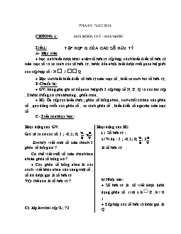 Giáo án lớp 7 môn toán: Tập hợp Q của các số hữu tỷ