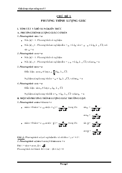 Giáo án tự chọn Nâng cao 11