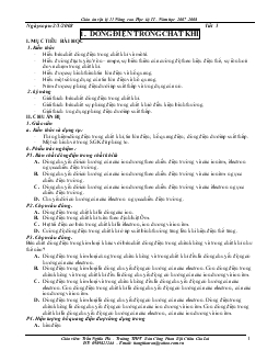 Giáo án Vật lí 11 Nâng cao - Học kỳ II