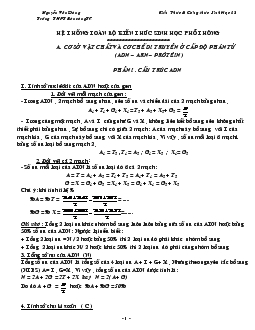 Hệ thống toàn bộ kiến thức Sinh học THPT