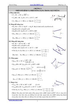 Hình học 11 - Chương 1: Phép dời hình và phép đồng dạng trong mặt phẳng