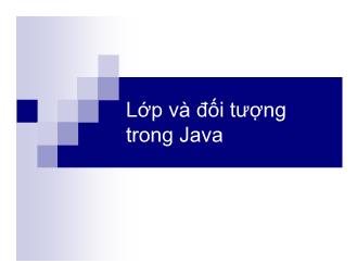 Java - Lớp và đối tượng trong Java
