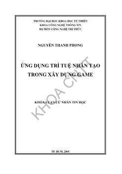 Khóa luận Ứng dụng trí tuệ nhân tạo trong xây dựng game