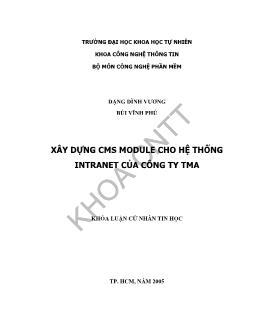 Khóa luận Xây dựng CMS Module cho hệ thống Intranet của công ty TMA