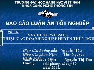 Luận án Xây dựng Website giới thiệu các doanh nghiệp huyện Thủy Nguyên, Thành phố Hải Phòng