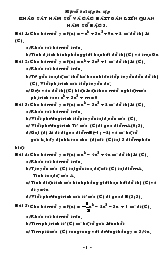 Một số bài tập ôn tập về Khảo sát hàm số và các bài toán liên quan hàm số bậc 3