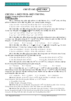 Phương pháp giải toán Vật lí 11 (Nâng cao)