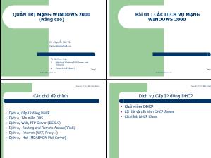 Quản trị mạng Windows 2000 (Nâng cao)