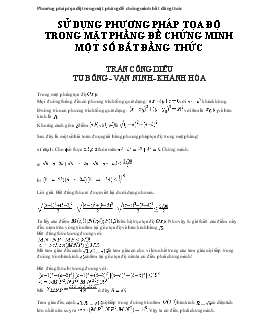 Sử dụng phương pháp tọa độ trong mặt phẳng để chứng minh một số bất đẳng thức