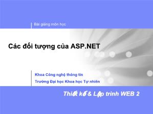 Thiết kế và lập trình web 1 - Các đối tượng của ASP.NET