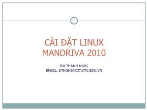Bài giảng Cài đặt linux Mandriva 2010