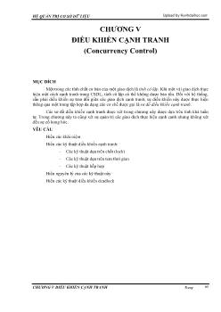 Bài giảng Điều khiển cạnh tranh (concurrency control)