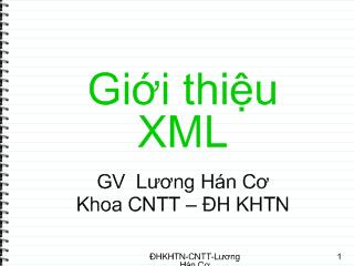 Bài giảng Giới thiệu XML