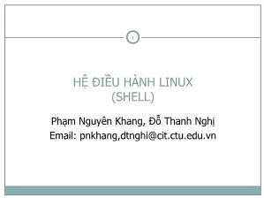 Bài giảng Hệ điều hành linux (shell)