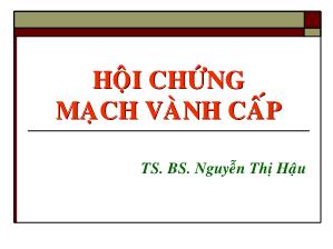 Bài giảng Hội chứng mạch vành cấp