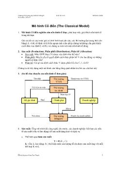 Bài giảng Kinh tế vĩ mô: mô hình cổ điển (the classical model)