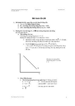 Bài giảng Kinh tế vĩ mô: Mô hình IS-LM