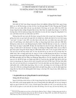 Bài giảng Lý thuyết kinh tế vĩ mô kể từ keynes và những hàm ý cho tầm nhìn chính sách ở Việt Nam