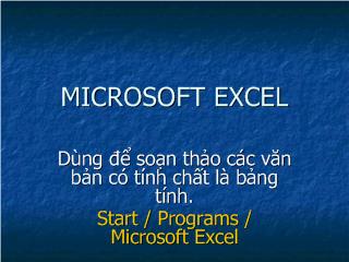 Bài giảng Tìm hiểu Microsoft Excel