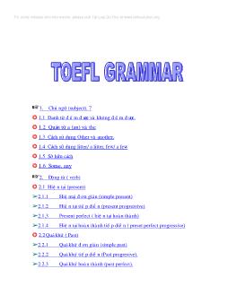 Bài giảng Toefl-Grammar
