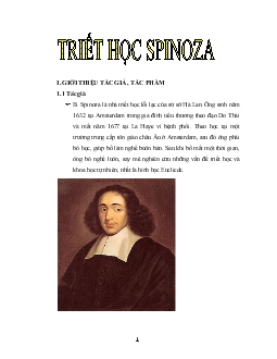 Bài giảng Triết học Spinoza