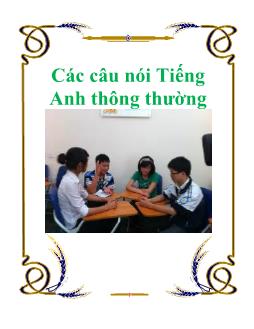 Các câu nói Tiếng Anh thông thường