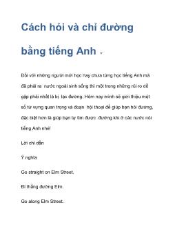 Cách hỏi và chỉ đường bằng tiếng Anh