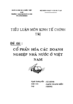 Đề tài Cổ phần hóa các doanh nghiệp nhà nước ở Việt Nam